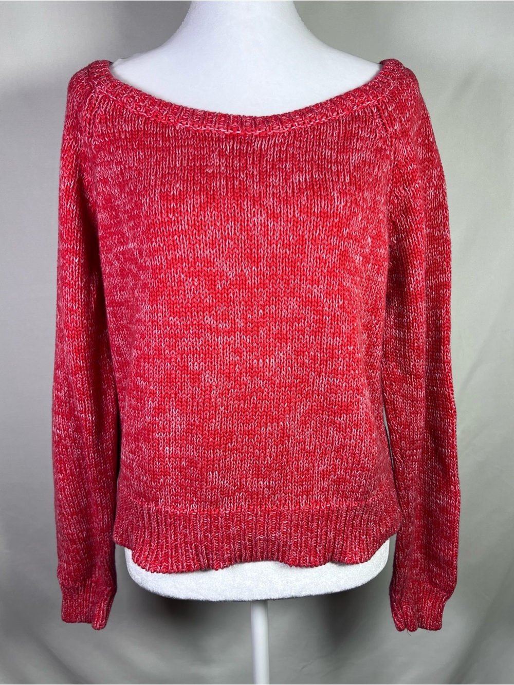 American Eagle Women's Red Marled Knit Sweater - Modern Vintage